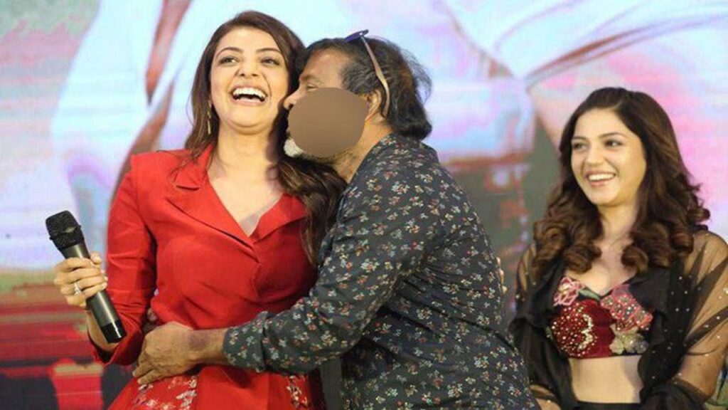 Holding Kajal Aggarwal there and kissing her