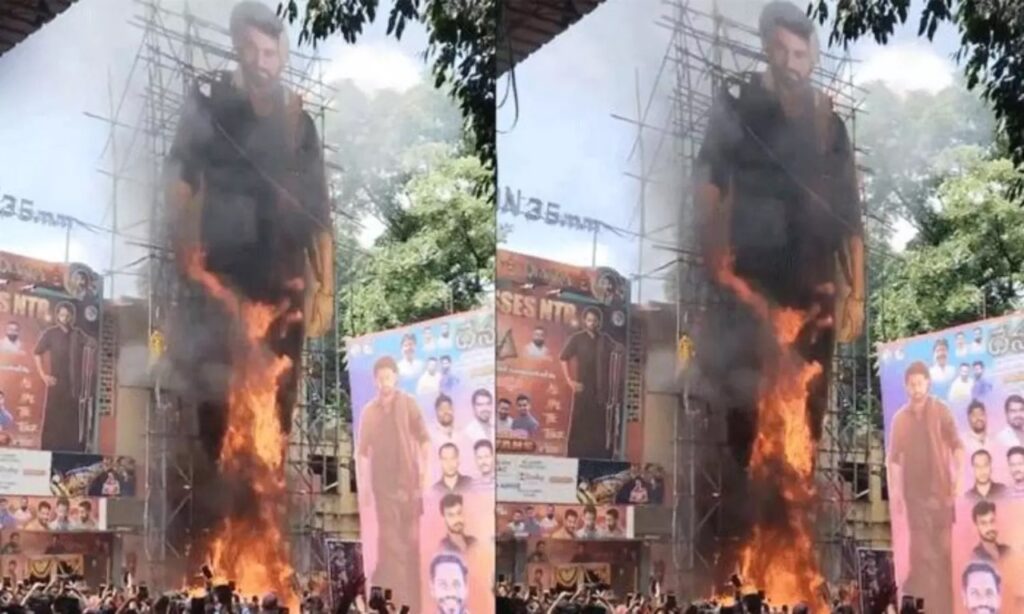 NTR Fans Disappointed by Cutout Fire at Sudarshan Theater