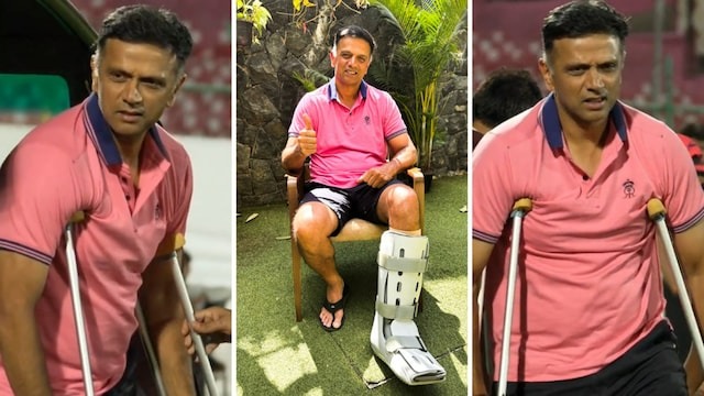 Rahul Dravid Seen Using Crutches