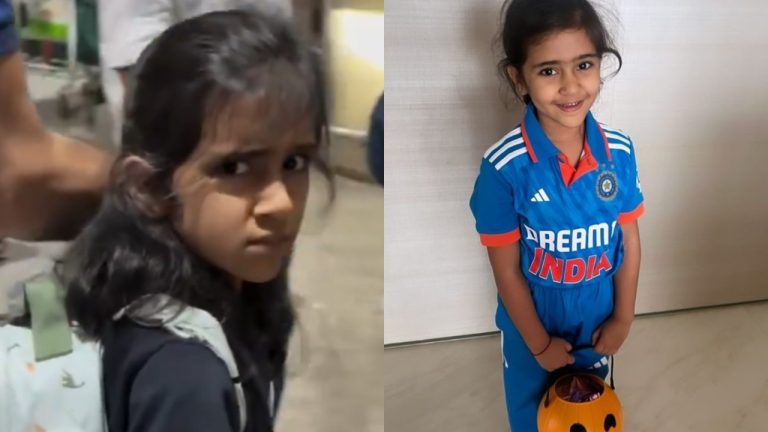 Rohit Sharma Daughters look goes viral