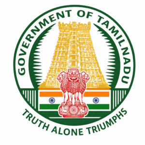Official emblem of Tamil Nadu with a temple tower and national symbols