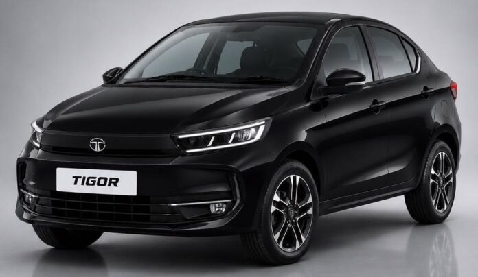 2026 Tata Tigor Facelift Rendering Black