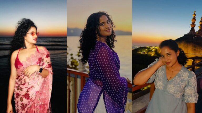 Actress Kirrak Seetha scenic sunset photo