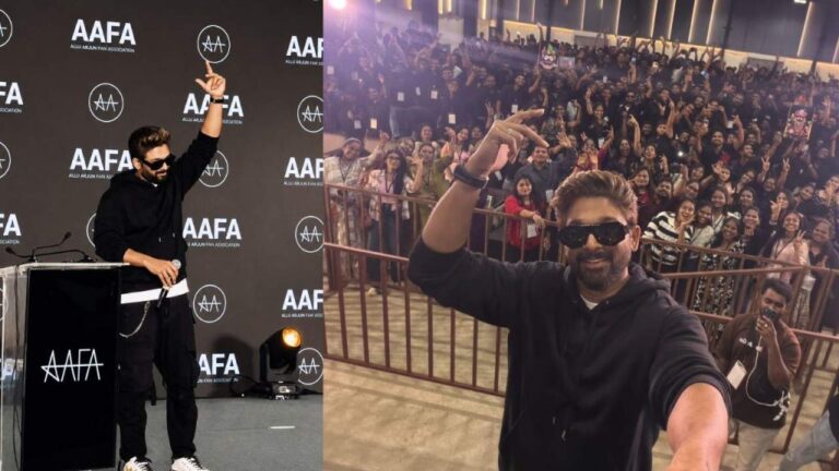 Fans gathering with Allu Arjun