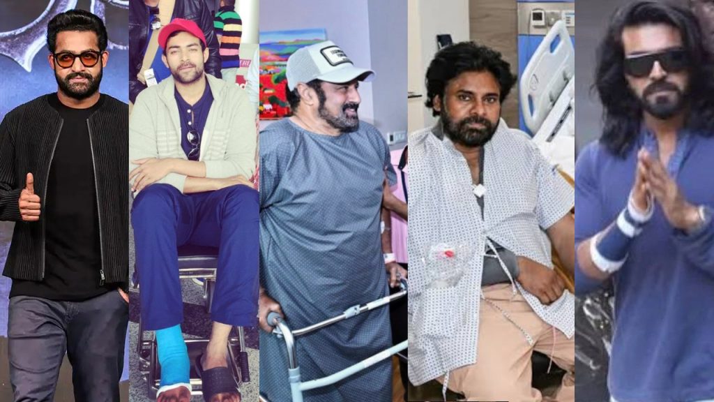 Tollywood Heros: గాయాలు, ఆపరేషన్లతో సతమతమవుతున్న టాలీవుడ్ హీరోలు Injured hero lying on ground