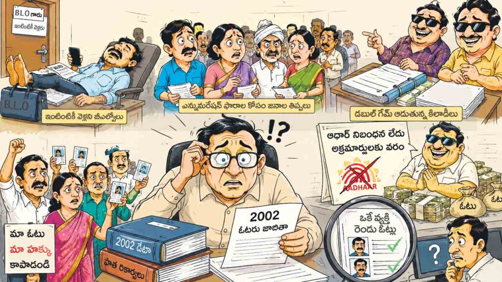 ఇంటింటికీ వెళ్లని బీఎల్‌వోలు.. ఎన్యుమరేషన్‌ ఫారాల కోసం జనం తిప్పలు