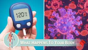 Person checking blood sugar after recovering from illness